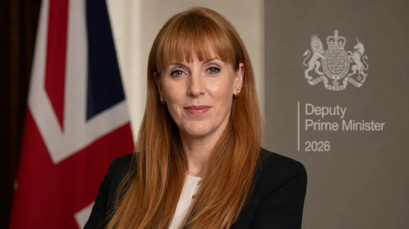 Angela Rayner Deputy Prime Minister official portrait with Union Jack, London 2026